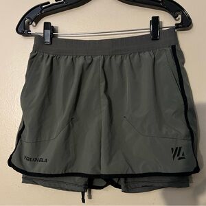 YoungLA Army Green 2 in 1 Performance Shorts